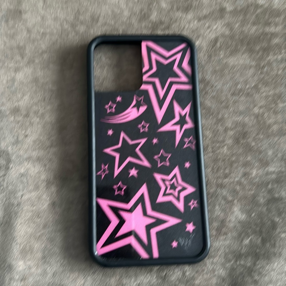 Wild Flower phone case for iPhone 12 Pro Max. Color- pink/black.